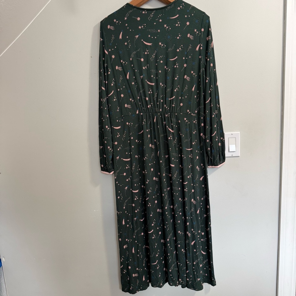 Boden Chatsworth Flora Midi Star Flora Jersey Midi Dress Cosmic Shooting Stars - Picture 5 of 13